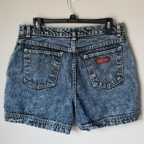 Vintage 80s Sopraffino Acid-Wash Denim Cargo Micro Shorts Size 32 - Picture 6 of 8